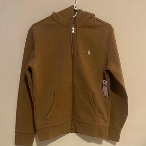 Polo Ralph Lauren Brown Zip-up Hooded Sweater